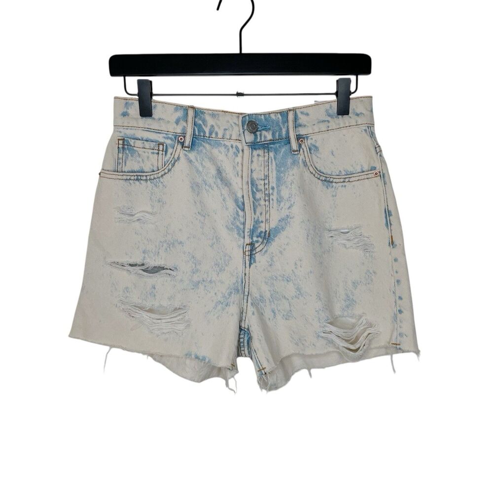 PacSun Jean Shorts Women's 27 Icon Acid Distressed Cut Off High Rise Button Fly